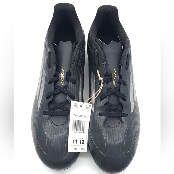 Adidas F50 Club FxG Black/Carbon Fiberskin Multi-Ground Soccer Men's US Size 11 - Picture 4 of 8